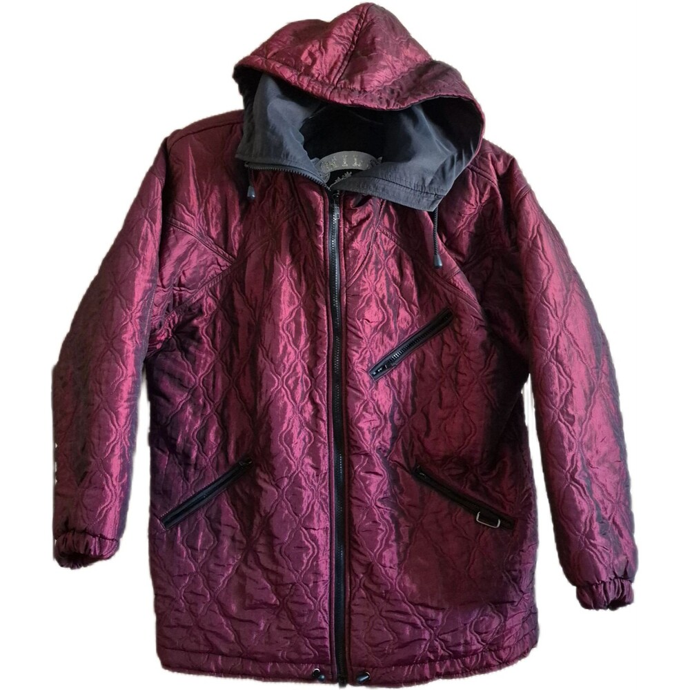 Nils Skiwear Women's Jacket Size 10 Red Iridescent Winter Slopes Vintage USA